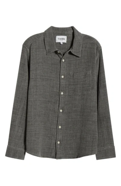 Corridor Pigment Dyed Cotton Waffle Button-up Shirt In Multi
