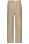 Corridor Plaid Linen Pleated Trouser