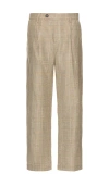 Corridor Plaid Linen Pleated Trouser