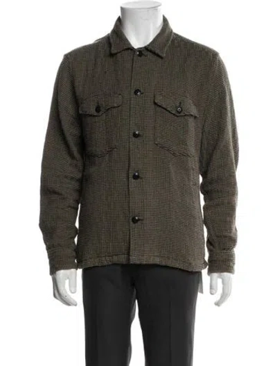 Pre-owned Corridor Plaid Print Jacket In Green