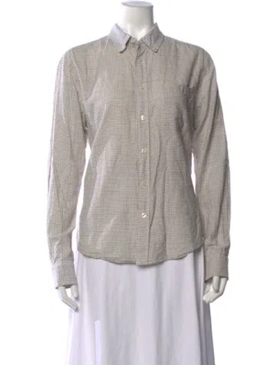 Pre-owned Corridor Plaid Print Long Sleeve Button-up Top In Multicolor
