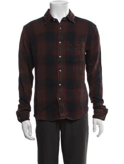 Pre-owned Corridor Plaid Print Long Sleeve Shirt In Black