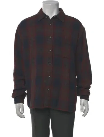 Pre-owned Corridor Plaid Print Long Sleeve Shirt In Blue
