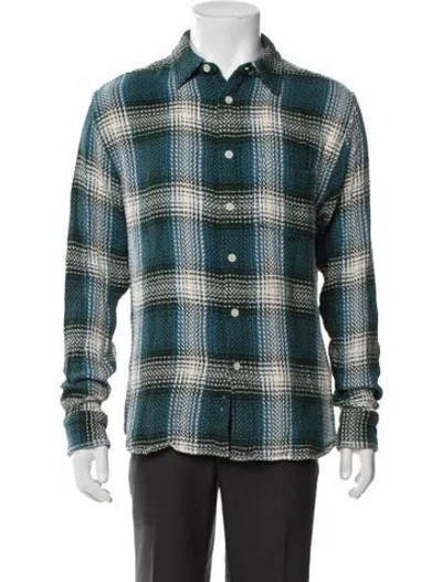 Pre-owned Corridor Plaid Print Long Sleeve Shirt In Blue