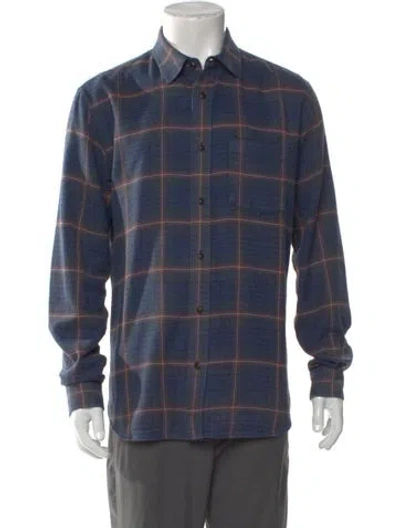 Pre-owned Corridor Plaid Print Long Sleeve Shirt In Blue