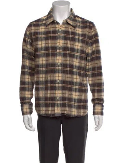 Pre-owned Corridor Plaid Print Long Sleeve Shirt In Brown