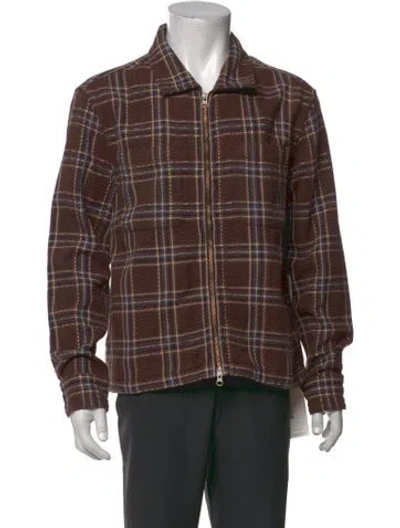 Pre-owned Corridor Plaid Print Long Sleeve Shirt In Brown