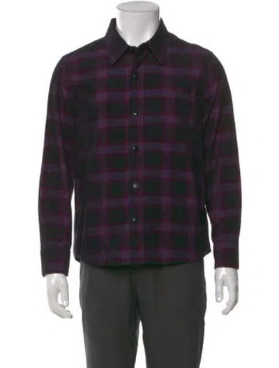 Pre-owned Corridor Plaid Print Long Sleeve Shirt W/ Tags In Blue