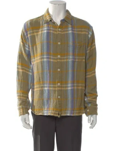 Pre-owned Corridor Plaid Print Long Sleeve Shirt In Yellow