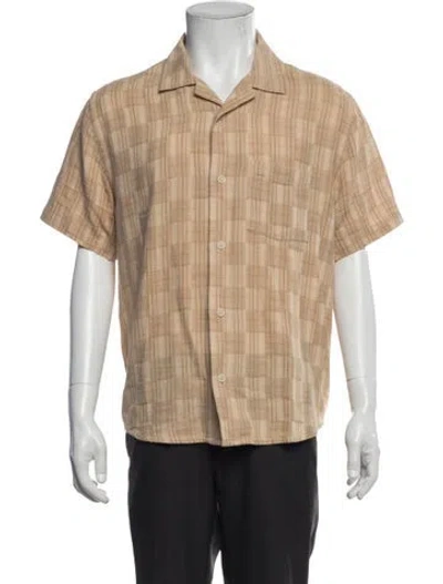 Pre-owned Corridor Plaid Print Short Sleeve Shirt In Neutral