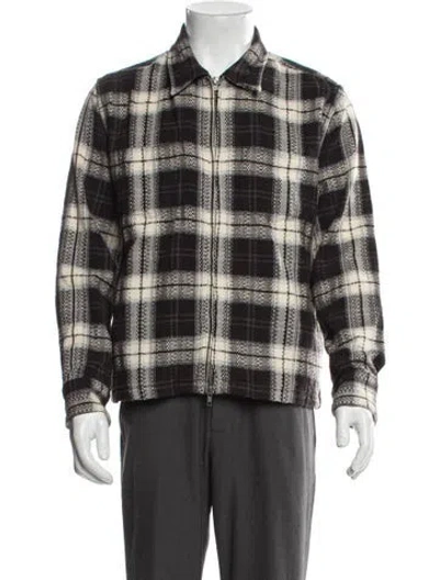 Pre-owned Corridor Plaid Print Trucker Jacket In Gray