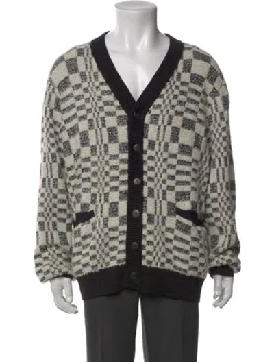 Pre-owned Corridor Plaid Print V-neck Cardigan