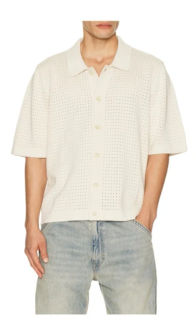 Corridor Pointelle Knit Shirt In White