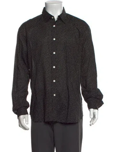 Pre-owned Corridor Polka Dot Print Long Sleeve Dress Shirt In Blue