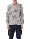 Corridor Maya Jacquard-knit Baby Alpaca-blend Polo Sweater In Gray