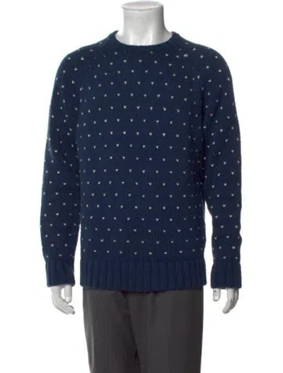 Pre-owned Corridor Printed Crew Neck Pullover In Blue