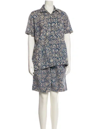 Pre-owned Corridor Printed Short Set In Neutral