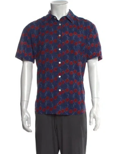 Pre-owned Corridor Printed Short Sleeve Shirt In Blue