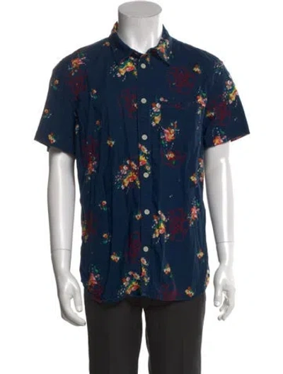 Pre-owned Corridor Printed Short Sleeve Shirt In Blue