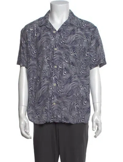 Pre-owned Corridor Printed Short Sleeve Shirt In Blue