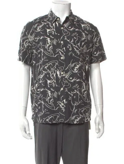 Pre-owned Corridor Printed Short Sleeve Shirt In Gray