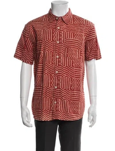 Pre-owned Corridor Printed Short Sleeve Shirt In Red
