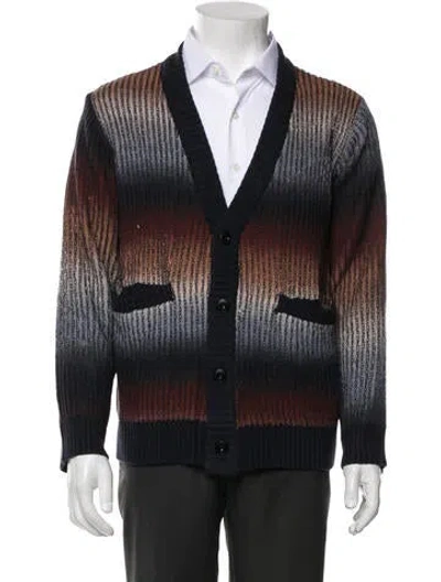 Pre-owned Corridor Printed V-neck Cardigan In Black
