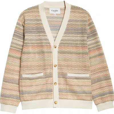 Corridor Rainbow Mesh Cardigan In Pink Multi