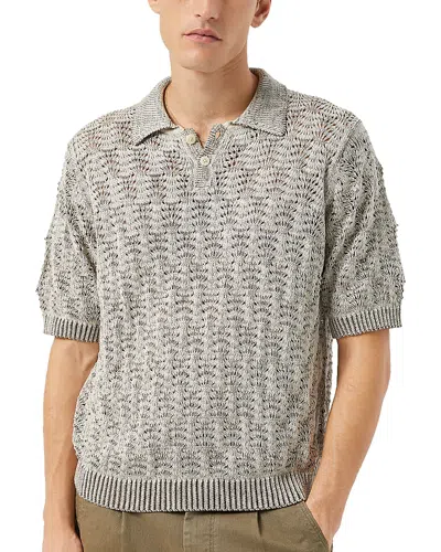 Corridor Relaxed Fit Cable Lace Polo In Gray