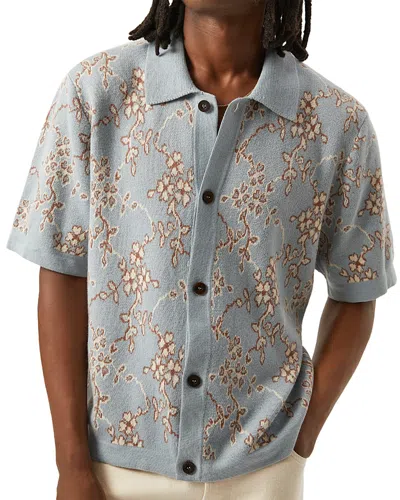 Corridor Relaxed Fit Trellis Knit Shirt In Blue