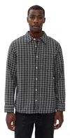 Corridor Reverse Tweed Snow Check Shirt Blue In Blue