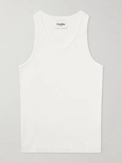 Corridor Ribbed Cotton Tank Top In White
