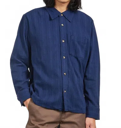 Corridor Ripple Long Sleeve Shirt In Navy In Blue