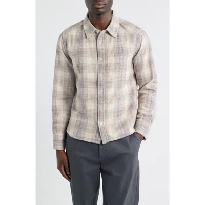 Corridor Rosewood Plaid Cotton Button-up Shirt In Neutral