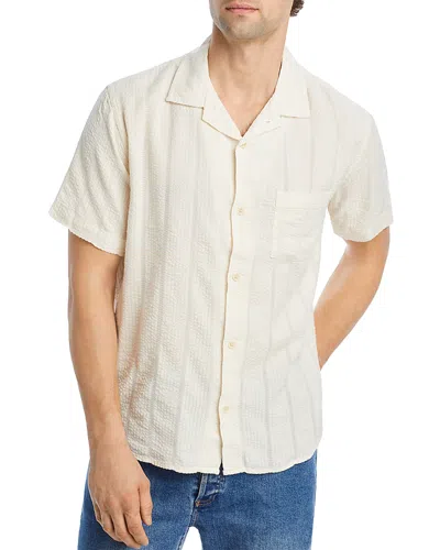 Corridor Seersucker Short Sleeve Camp Shirt In White