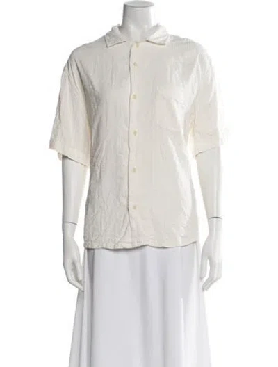 Pre-owned Corridor Short Sleeve Button-up Top In Neutral