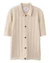 Corridor Short Sleeve Ladder Knit Cardigan In Neutral