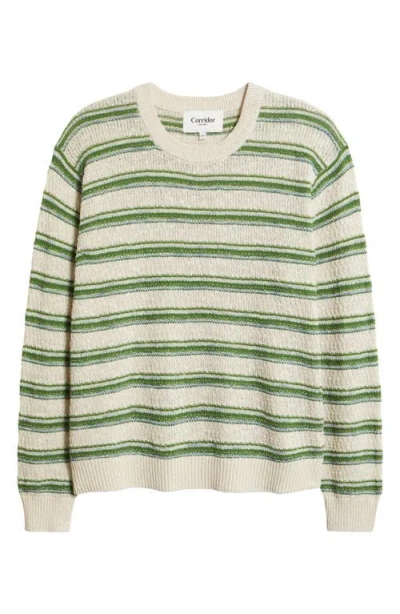 Corridor Stripe Cotton, Linen & Silk Sweater In Multi