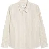 Corridor Stripe Cotton Poplin Button-up Shirt In Neutral