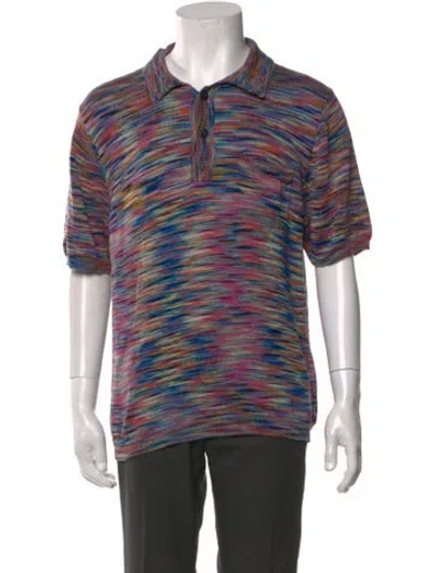 Pre-owned Corridor Striped Collar Polo Sweater In Multicolor