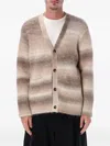 Corridor Striped Brushed Alpaca-blend Cardigan In Neutral