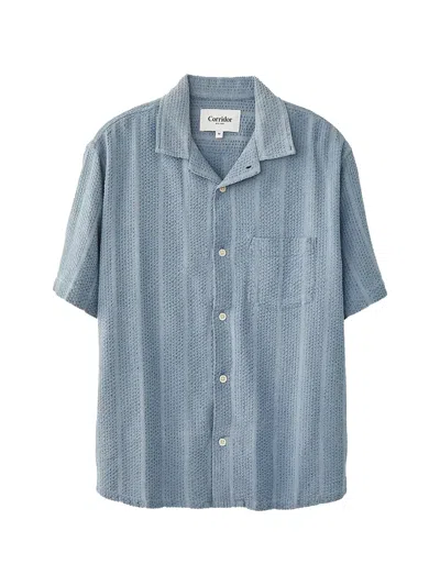 Corridor Striped Seersucker Shirt In Blue