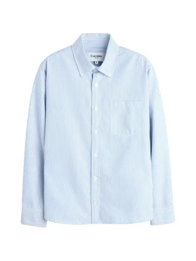 Corridor Button-down Collar Striped Cotton Oxford Shirt In White
