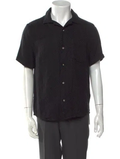 Pre-owned Corridor Striped Short Sleeve Shirt In Black