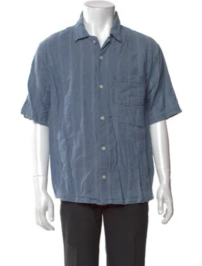 Pre-owned Corridor Striped Short Sleeve Shirt In Blue