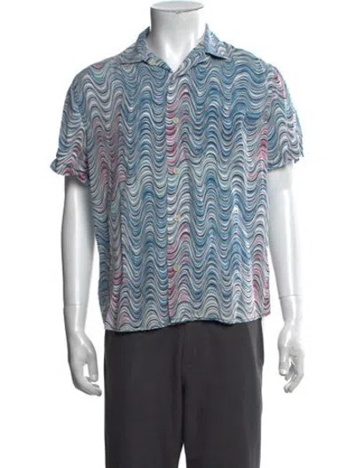 Pre-owned Corridor Striped Short Sleeve Shirt In Blue