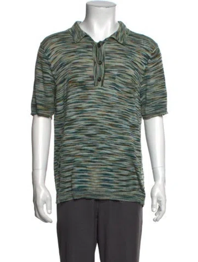 Pre-owned Corridor Striped Short Sleeve Shirt In Green