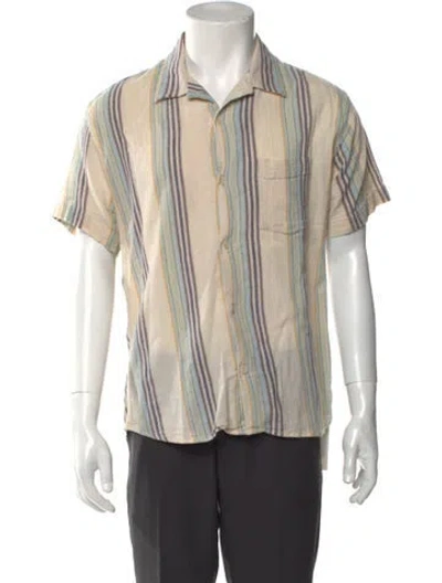 Pre-owned Corridor Striped Short Sleeve Shirt In Neutral