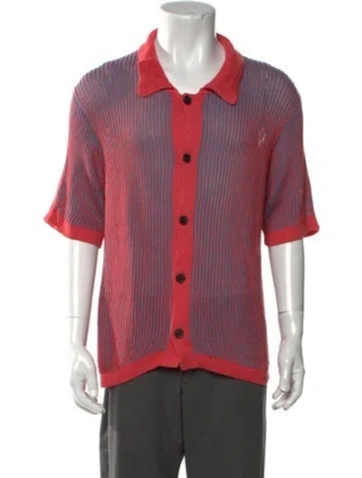 Pre-owned Corridor Striped Short Sleeve Shirt In Pink