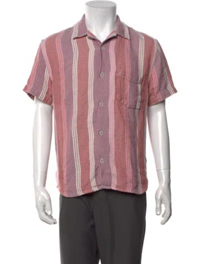 Pre-owned Corridor Striped Short Sleeve Shirt In Pink